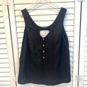 notPERFECTLINEN Black Sleeveless Top